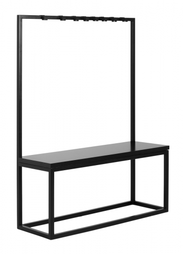 Nordic Design Černý věšák s lavicí Nek 120 cm