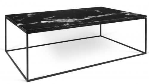 Porto Deco Černý mramorový konferenční stolek Amaro 120 x 75 cm s černou podnoží