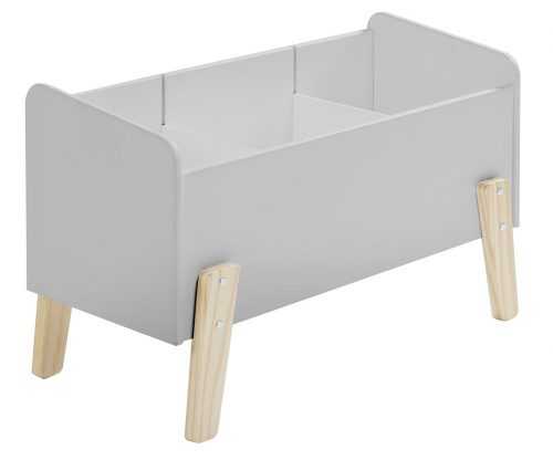 Šedý dřevěný úložný box na hračky Vipack Kiddy 39 x 80 cm