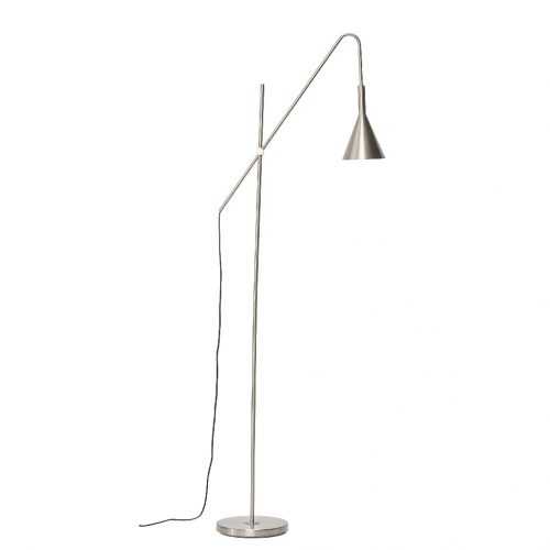 Stříbrná kovová stojací lampa Hübsch Aden 167 cm