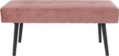 Růžová sametová lavice loomi.design Skiby