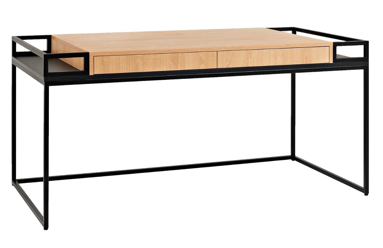 Nordic Design Černý dubový pracovní stůl Hugo 180 x 78 cm