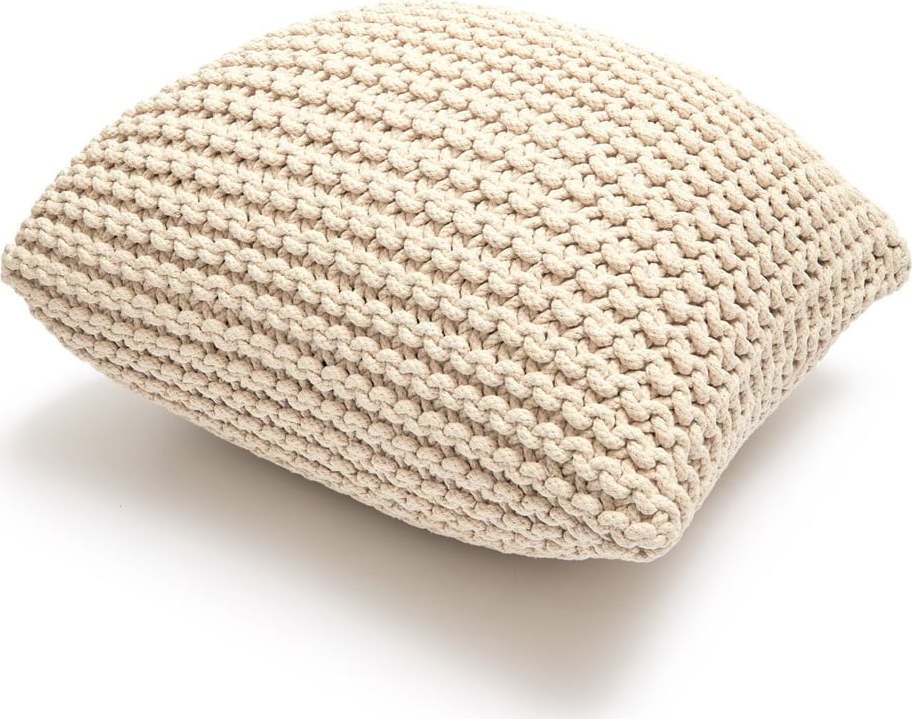 Šedý polštářový puf Bonami Essentials Knit