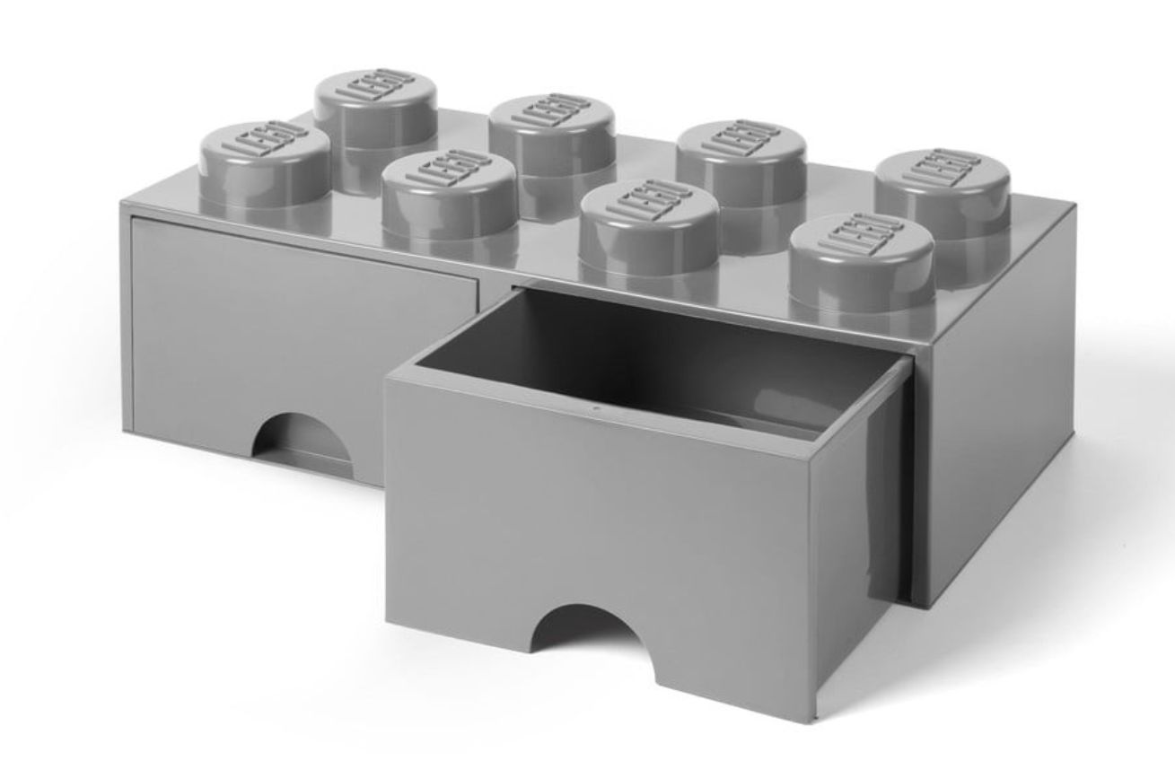 Šedý úložný box LEGO® Storage 25 x 50 cm