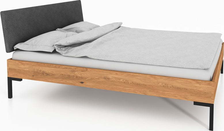 Čalouněná dvoulůžková postel z dubového dřeva 180x200 cm Abises 1 - The Beds