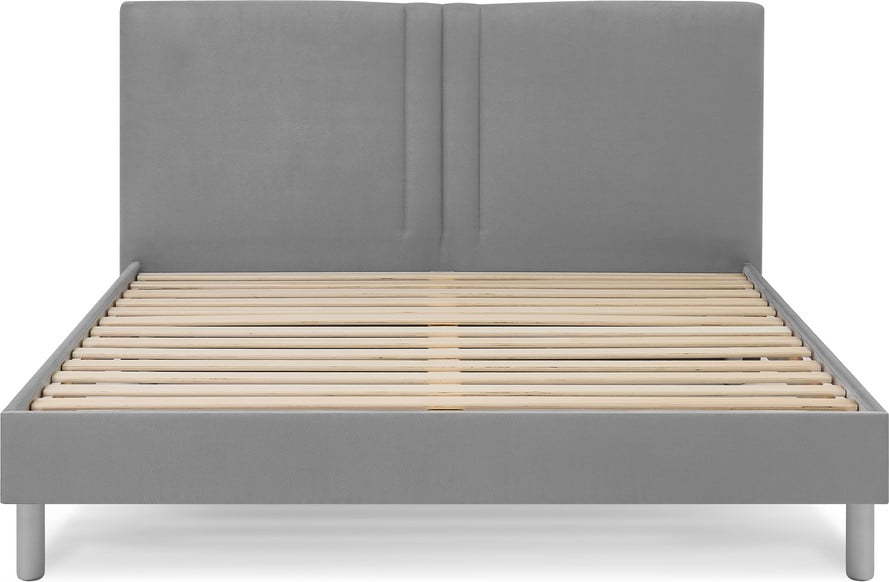 Světle šedá čalouněná dvoulůžková postel s roštem 160x200 cm Kerry - Bobochic Paris