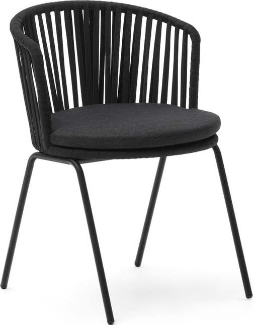 Černá kovová zahradní židle Saconca – Kave Home