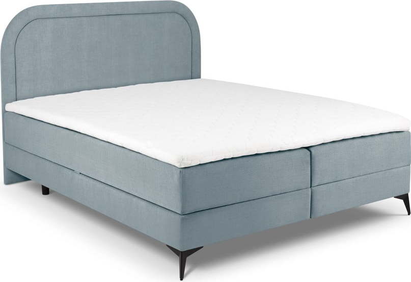 Světle modrá boxspring postel s úložným prostorem 160x200 cm Eclipse – Cosmopolitan Design