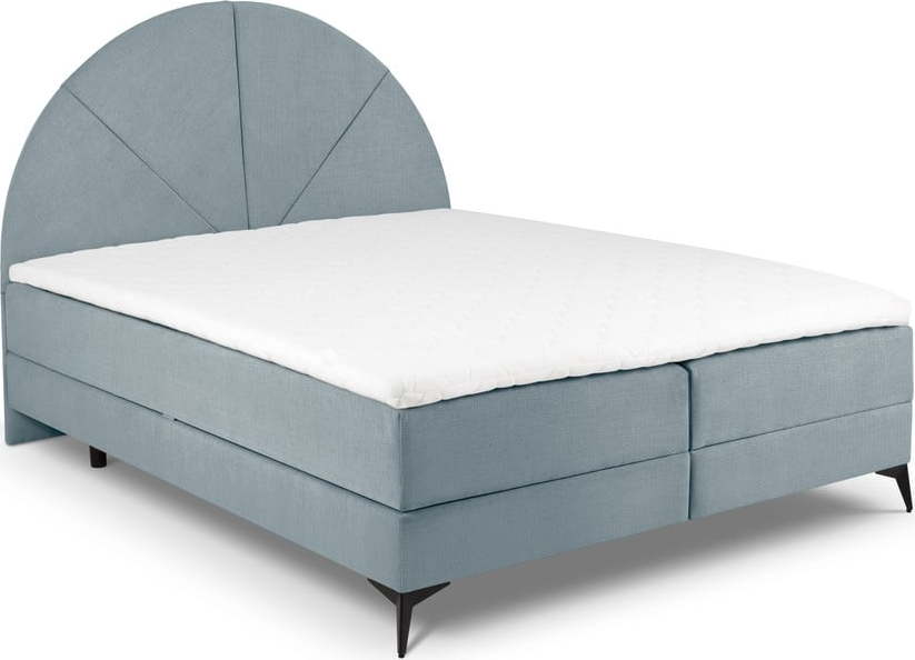 Světle modrá boxspring postel s úložným prostorem 180x200 cm Sunset – Cosmopolitan Design