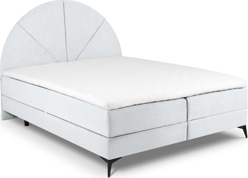 Světle šedá boxspring postel s úložným prostorem 160x200 cm Sunset – Cosmopolitan Design