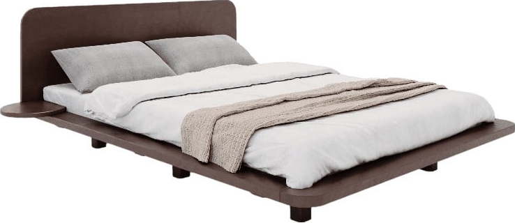 Tmavě hnědá dvoulůžková postel z bukového dřeva 180x200 cm Japandic – Skandica