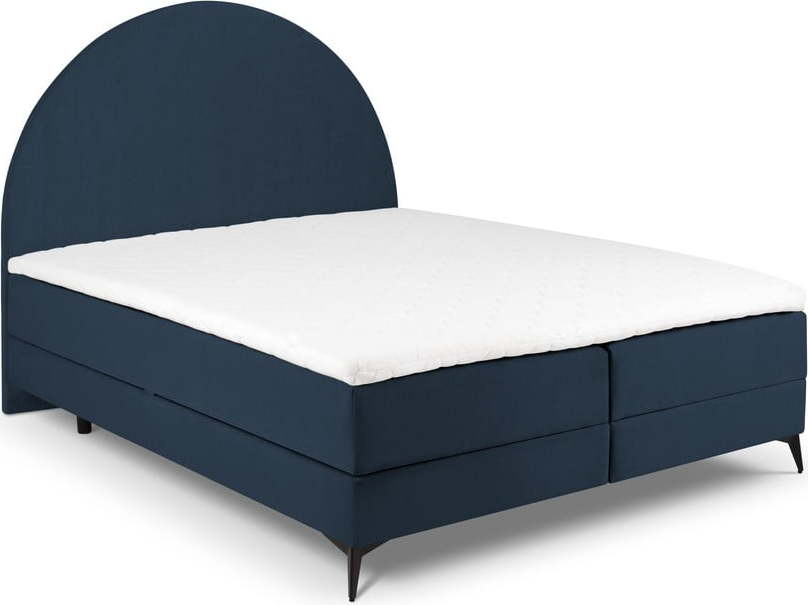 Tmavě modrá boxspring postel s úložným prostorem 180x200 cm Sunrise – Cosmopolitan Design