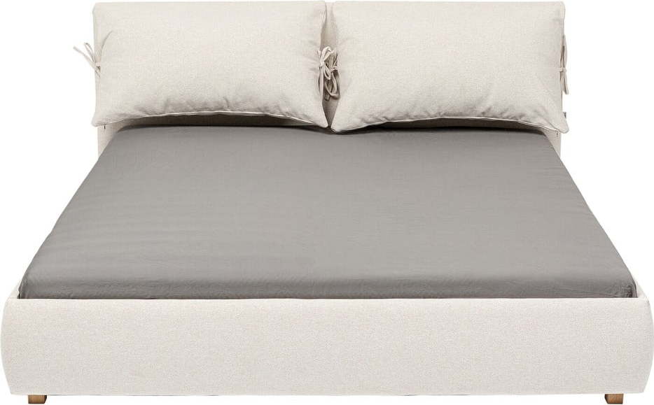 Béžová čalouněná dvoulůžková postel 160x200 cm Szenario – Kare Design