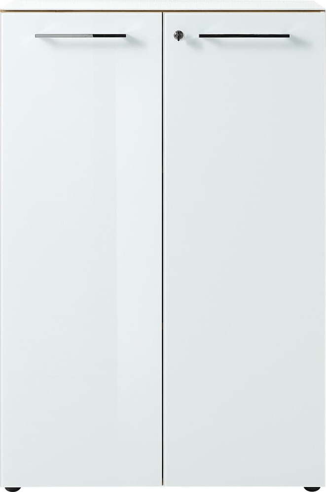 Bílá přírodní skříňka v dekoru dubu 80x120 cm Monteria – Germania