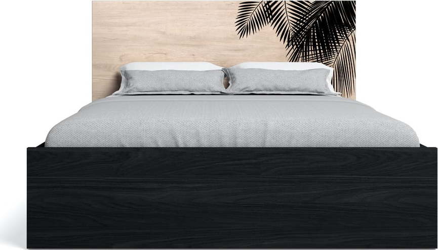 Černá/v přírodní barvě dvoulůžková postel 160x200 cm Bali – Marckeric