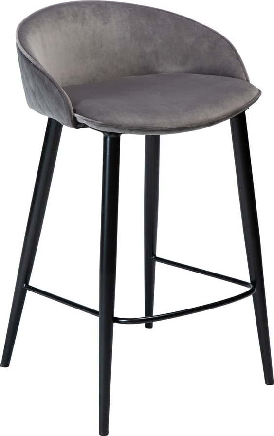 Šedá sametová barová židle 80 cm Dual – DAN-FORM Denmark