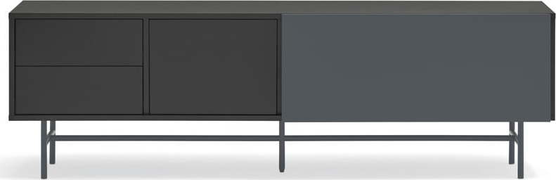 Černo-antracitový TV stolek 180x56 cm Nube – Teulat