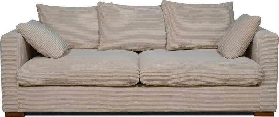 Béžová manšestrová pohovka 220 cm Comfy – Scandic