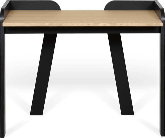 Černý pracovní stůl s deskou v dekoru dubu TemaHome