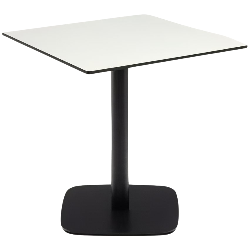 Bílý bistro stolek Kave Home Dina 68 x 68 cm s černou podnoží
