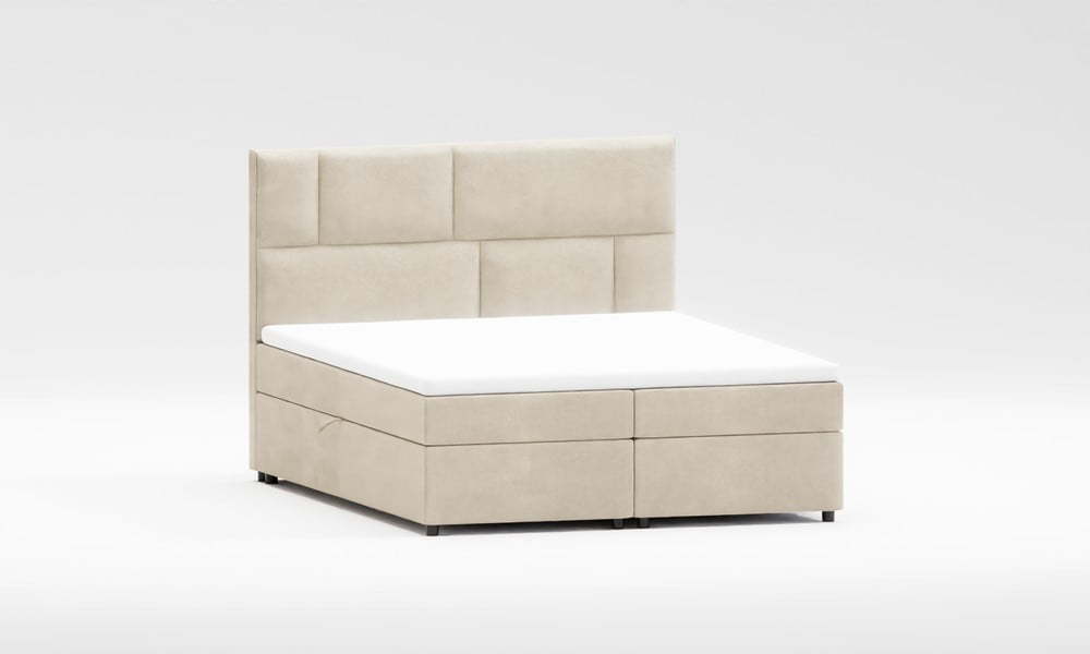 Béžová boxspring postel s úložným prostorem 200x200 cm Lola – Ropez