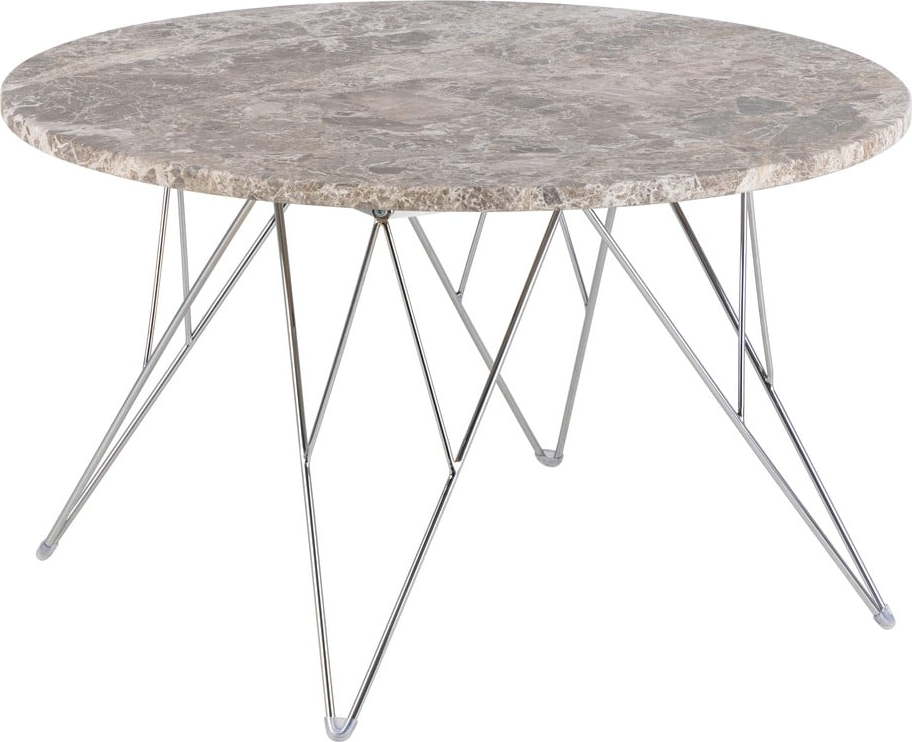Šedý mramorový kulatý konferenční stolek ø 80 cm Prunus – Actona