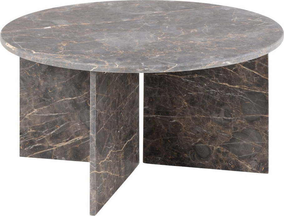 Šedý mramorový kulatý konferenční stolek ø 90 cm Vega – Actona