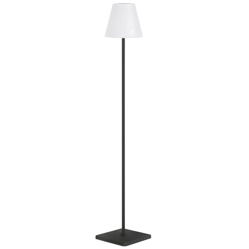 Bílá plastová solární stojací LED lampa Kave Home Amaray 120 cm s černou podstavou