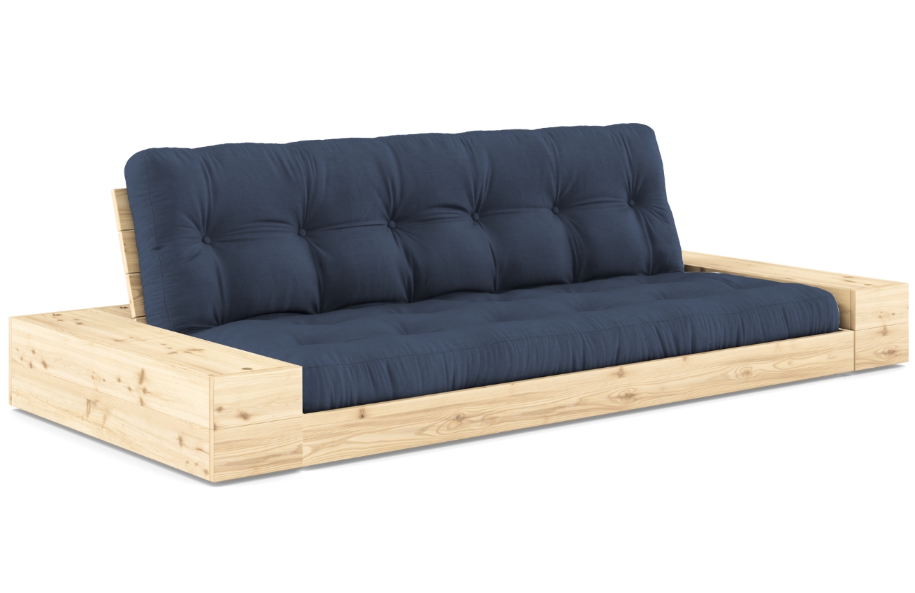 Tmavě modrá dvoumístná rozkládací pohovka Karup Design Base 244 cm