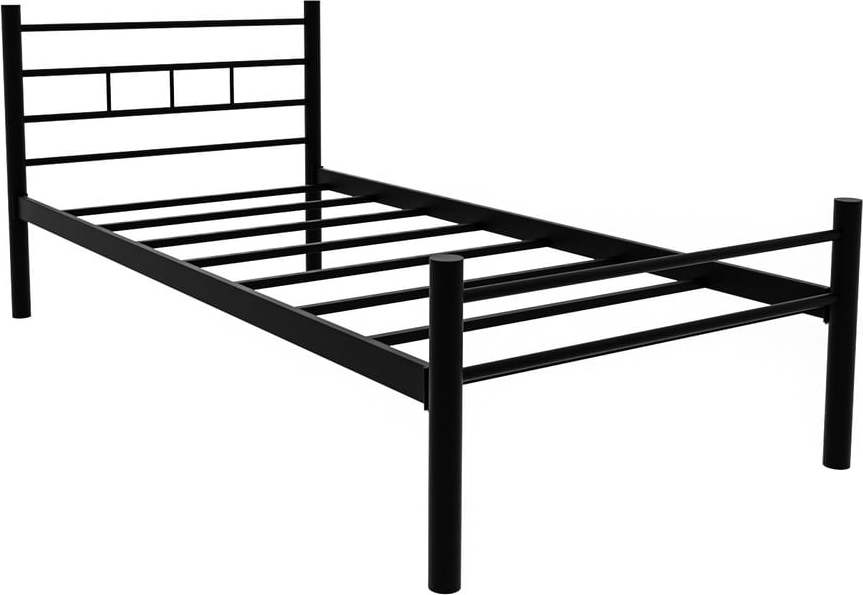 Černá kovová dvoulůžková postel s roštem 120x200 cm K70 – Kalune Design
