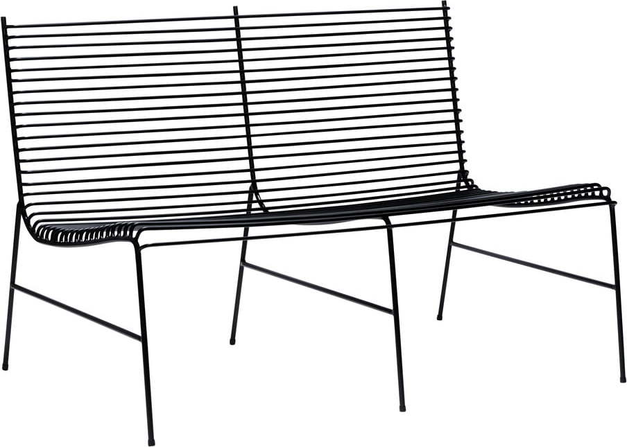 Černá kovová zahradní lavice String – Hübsch
