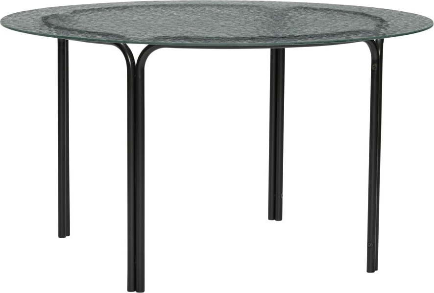 Černý kulatý konferenční stolek se skleněnou deskou ø 80 cm Orbit – Hübsch