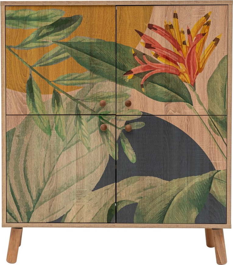 Skříňka v dekoru dubu v přírodní barvě 95x111 cm Multilux – Kalune Design