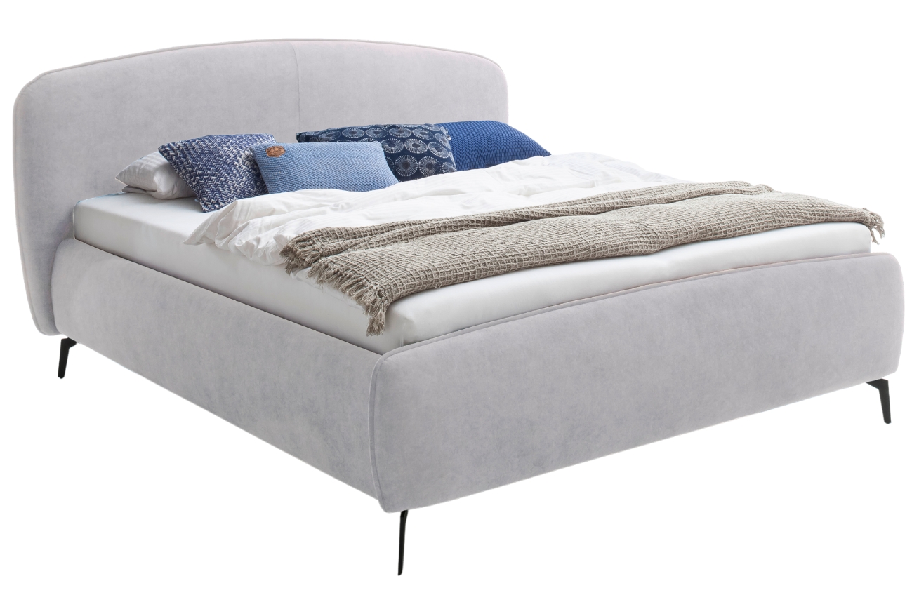 Světle šedá čalouněná dvoulůžková postel Meise Möbel Modena 160 x 200 cm