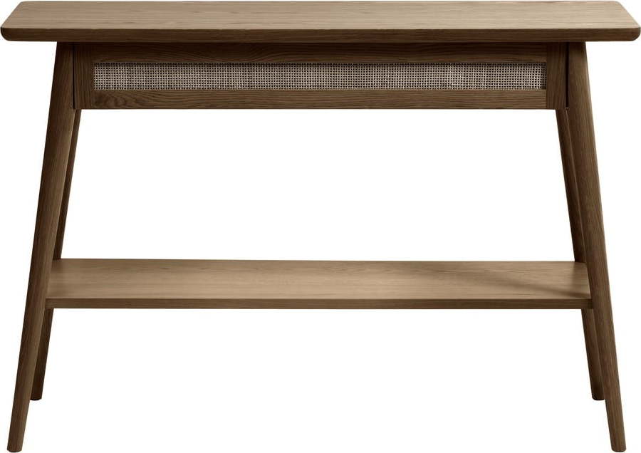 Hnědý konzolový stolek s deskou v dubovém dekoru 40x110 cm Barrali – Unique Furniture