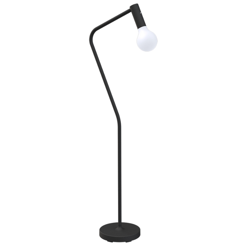 Antracitová kovová nabíjecí stojací LED lampa Fermob Aplo 138 cm