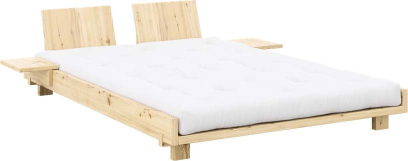 Dvoulůžková postel z borovicového dřeva s roštem v přírodní barvě 160x200 cm Social Bed – Karup Design