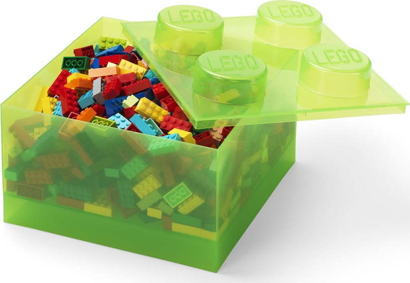 Zelený plastový dětský úložný box 25x25x18 cm – LEGO®